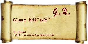 Glasz Máté névjegykártya